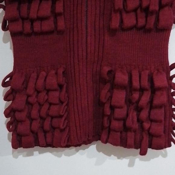 E3💐 Cynthia Steffe S zip front short sleeve knit sweater with loops - Picture 5 of 8